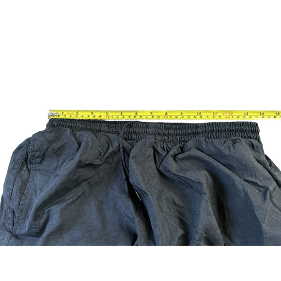 Vintage 90s Nike Lined Sweatpants Black Windbreaker Nylon Drawstring Large VTG - Picture 5 of 6